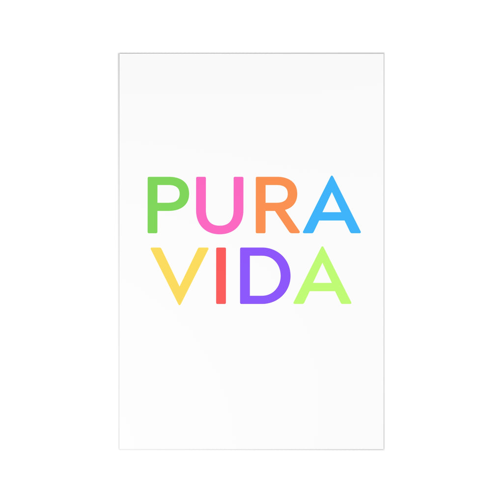 Colorful ‘Pura Vida’ Postcards Set – 7 Vibrant Greeting Cards for Celebrations