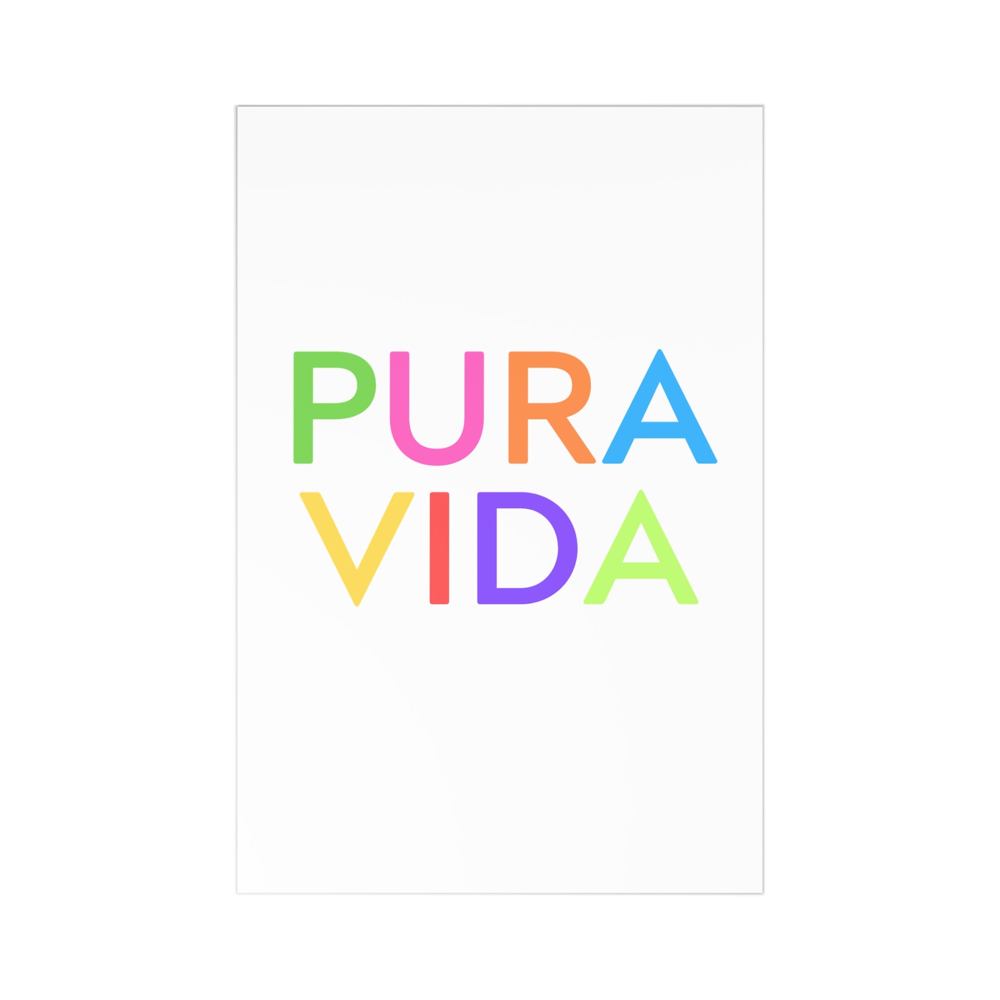 Colorful ‘Pura Vida’ Postcards Set – 7 Vibrant Greeting Cards for Celebrations